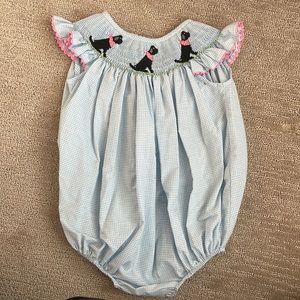 Black Lab Smocked Bubble